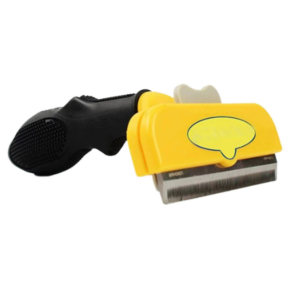Deshedding Brush. Removes Loose Hair and Tangles. Self Cleaning