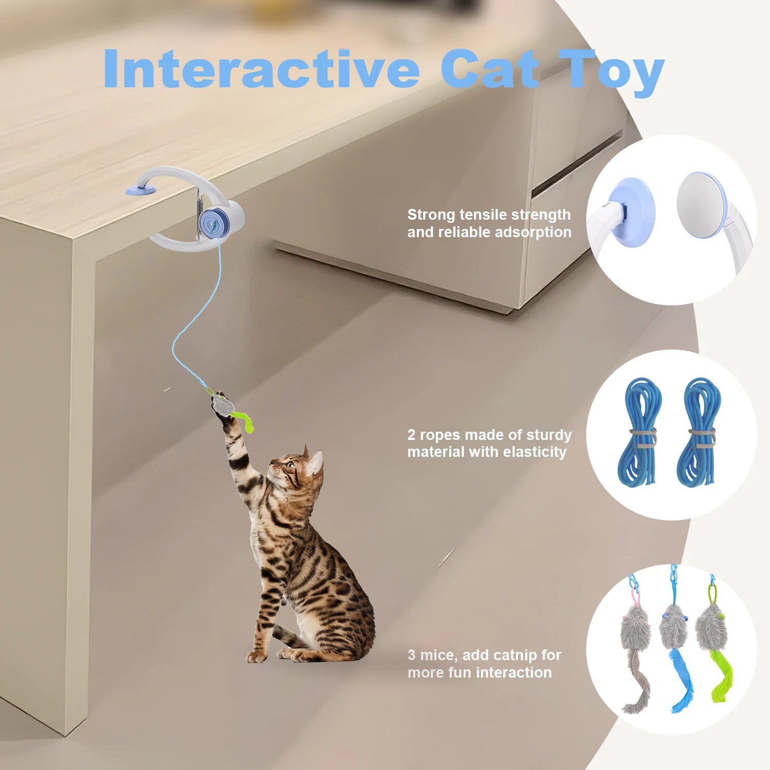 Electric Door Hanging Cat Toy. Interactive Cat Toy. USB Rechargeable Self Play Toy