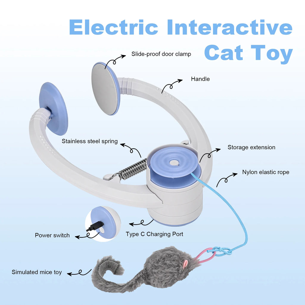 Electric Door Hanging Cat Toy. Interactive Cat Toy. USB Rechargeable Self Play Toy