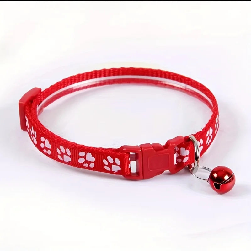 Fashion Pet Cats Collar. Colorful Pattern. Cute Bell.