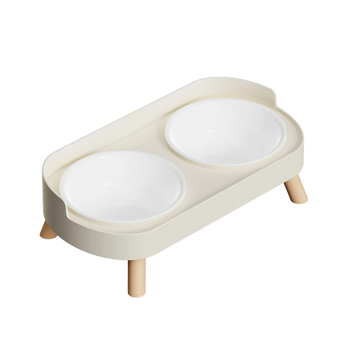 Cat double bowl feeder, with adjustable height