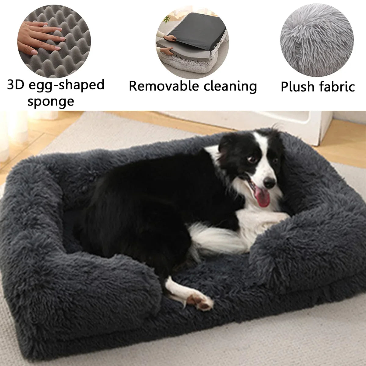 Square Plush Bed