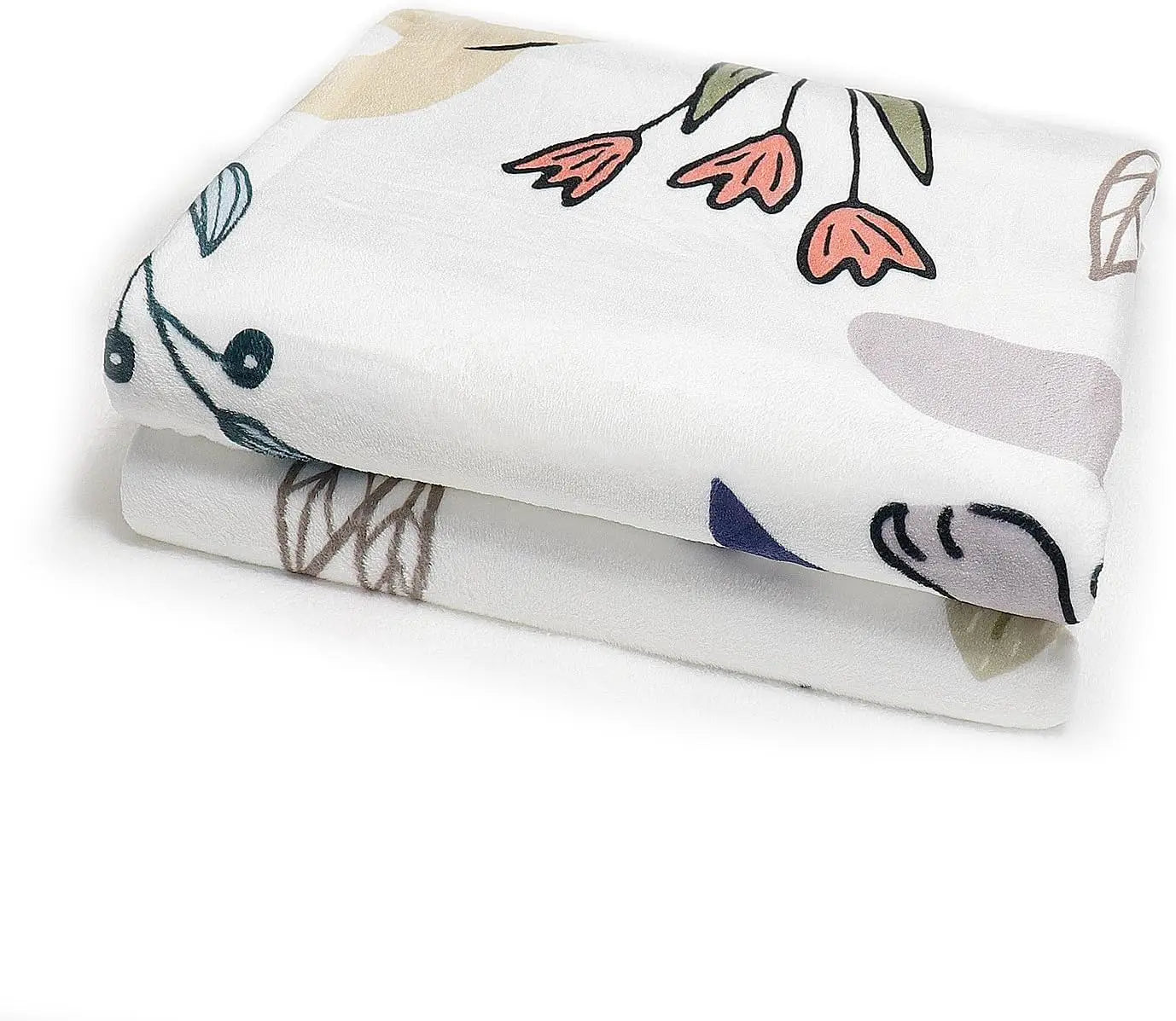 Floral Cat Throw Blanket, Cozy Flannel Plush for Bed Chair Couch, 50x60 Inch, Gift for Cat Lovers