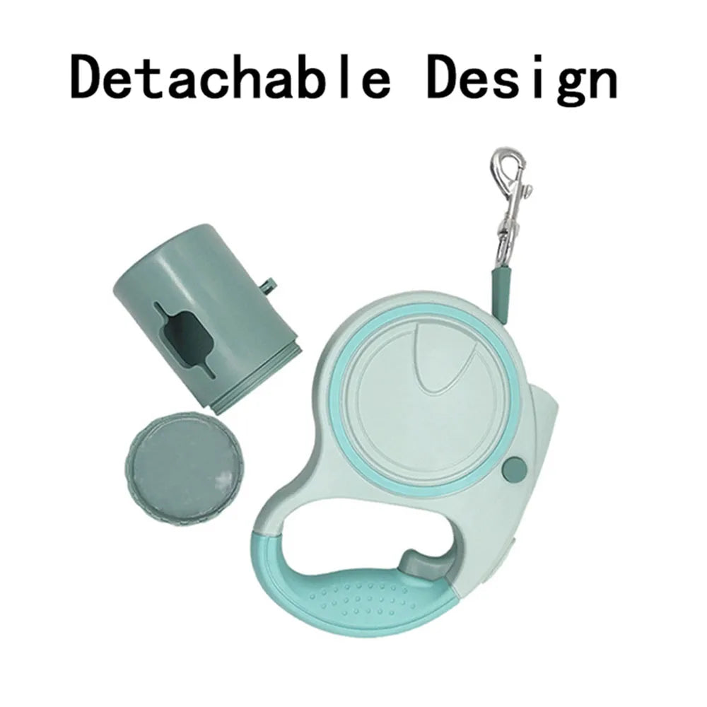 Dog Leash With Led Lights and Garbage Bag Holder