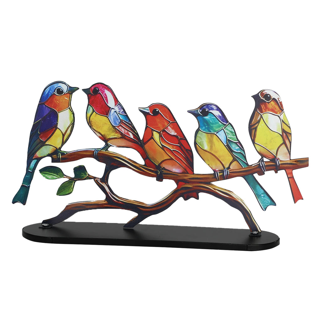 Metal Bird Sculpture, Colorful Home Ornament