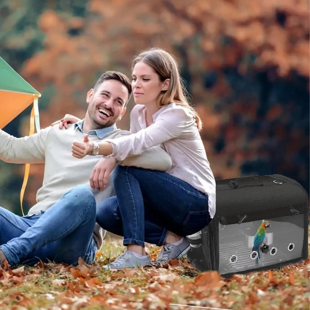 Lightweight Bird Travel Cage Backpack with Stand