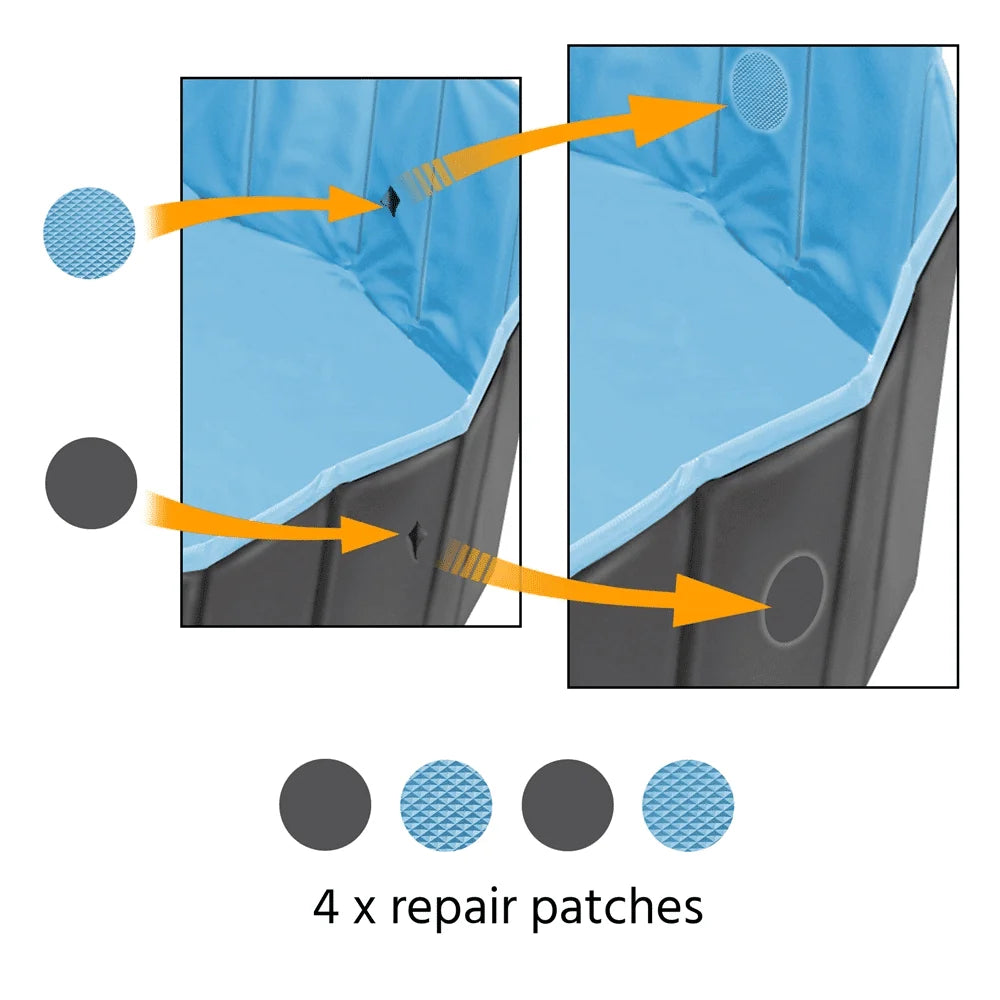 71" x 12" Foldable Dog Pool. Portable Dog Bath