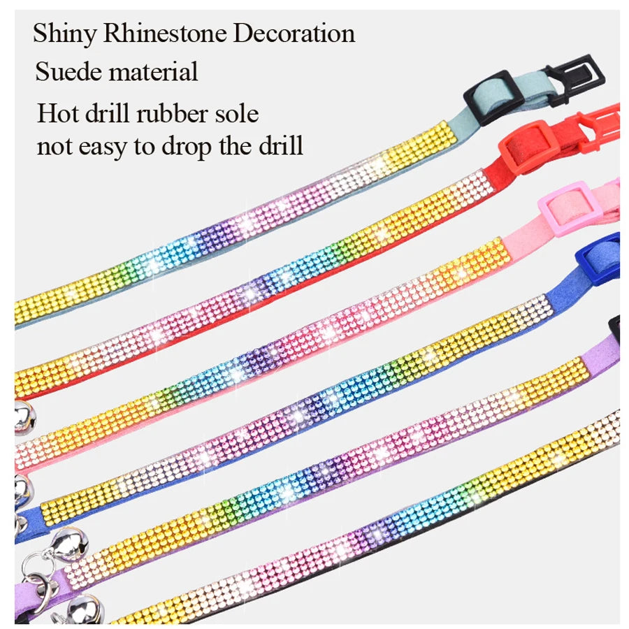 Small Cat Collar with Rhinestone and Quick Release
