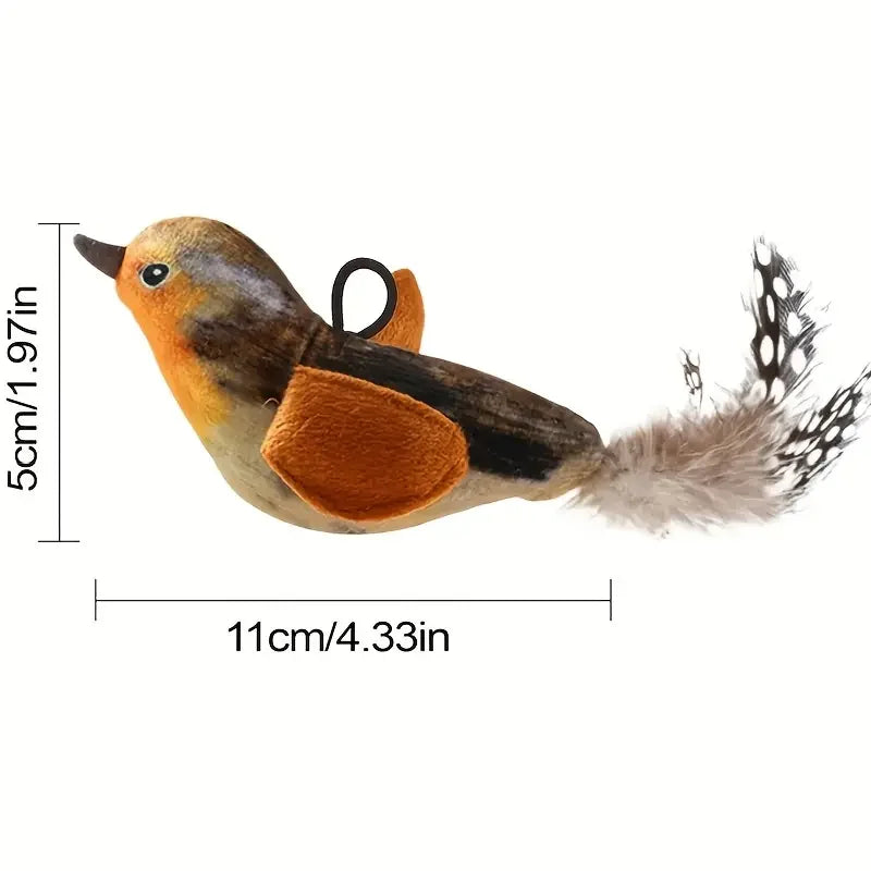 Interactive Touch-Activated Flapping Bird Cat Toy with Realistic Chirping Sound