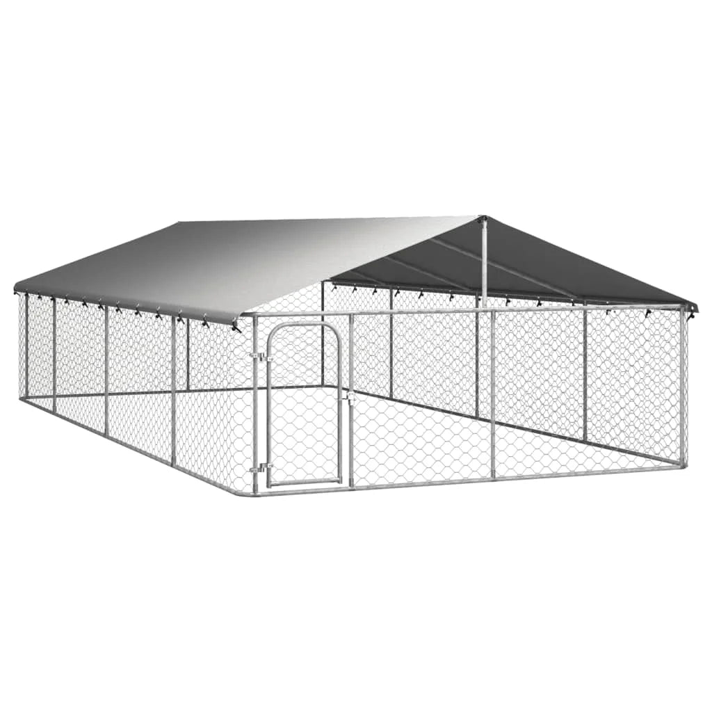 Outdoor Kennel with Roof 600x300x150 cm /100x100x150 cm/200x100x150 cm. Kennels and Fences for Dogs Galvanized Steel Large Kennel