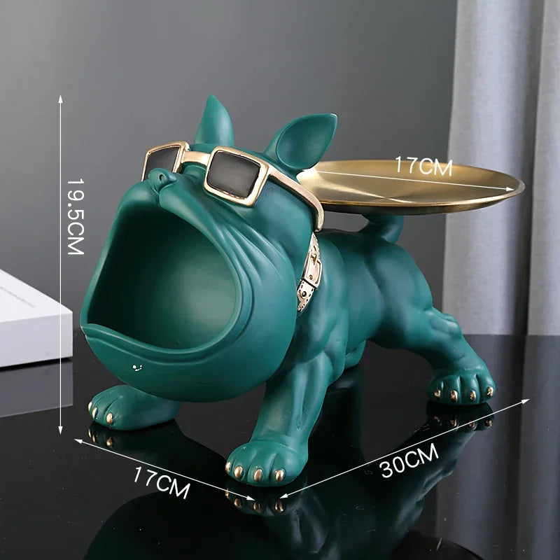 30cm Home Decor Bulldog Figurine. Dog Statue Storage Box