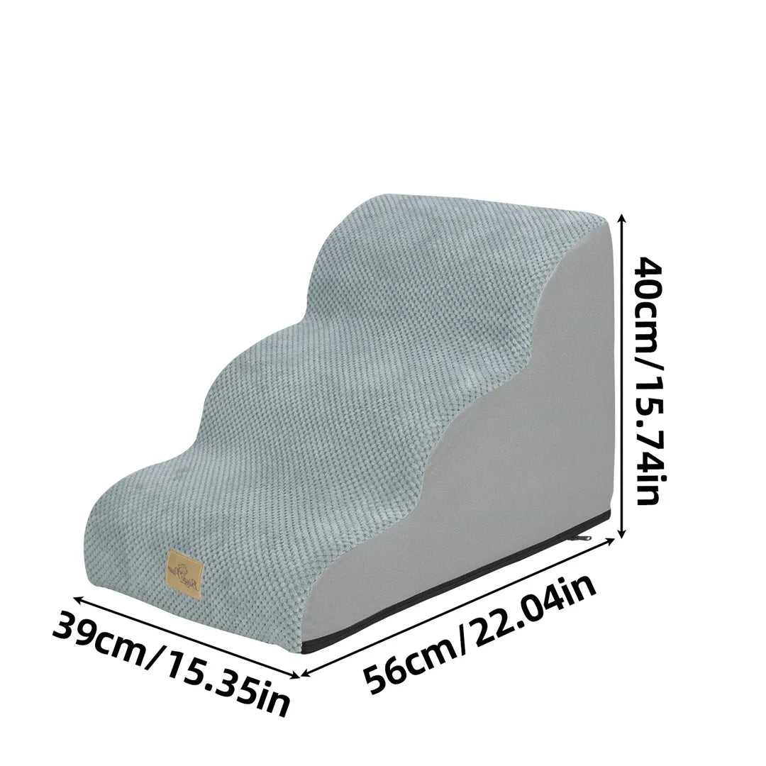 Pet Stairs for High Beds and Sofa/Couch. High-Density Sponge Foam Steps with Washable Cover