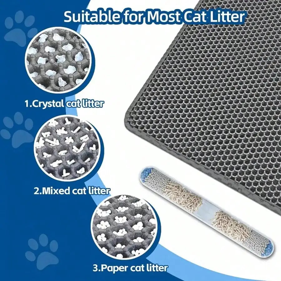 Extra-Large Double-Layer Washable EVA Cat Litter Mat