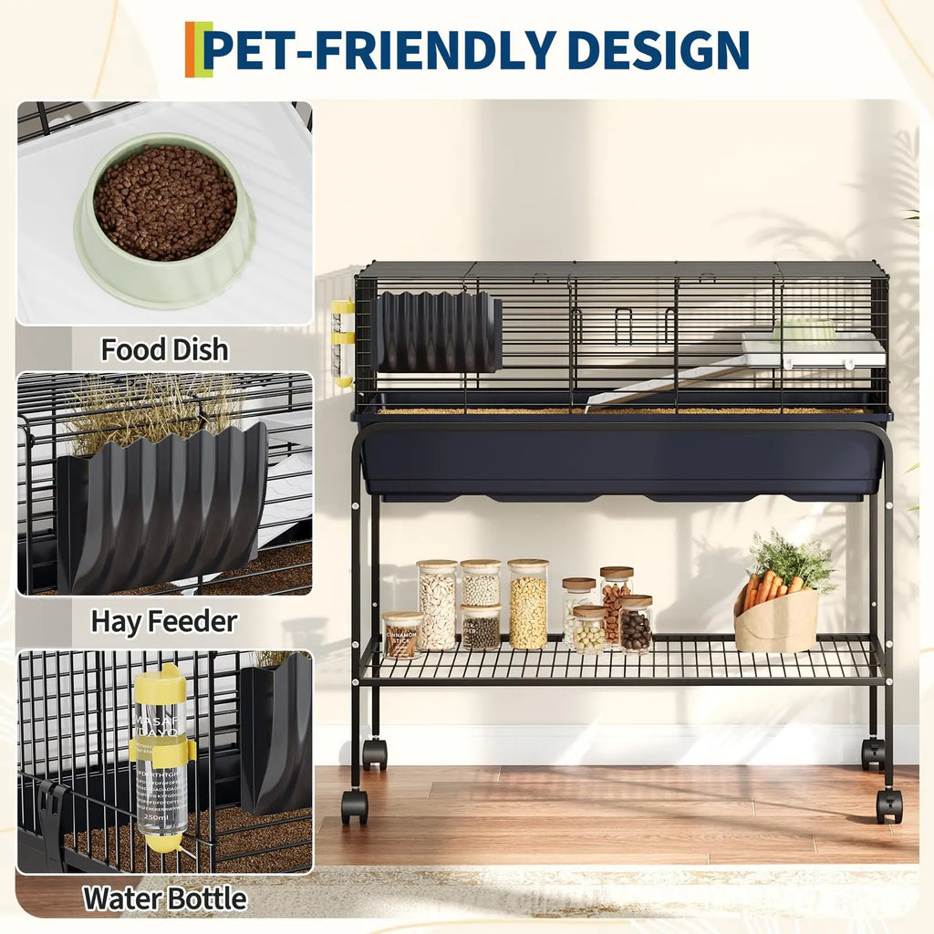 35.3"H Small Pet Cage Kit With Removable Storage Shelf