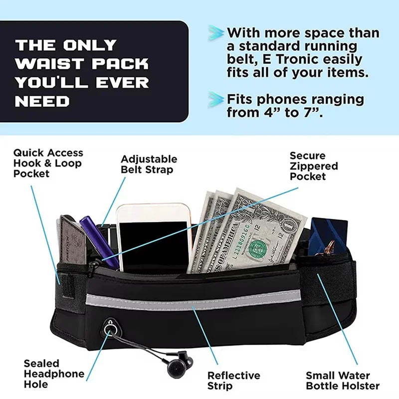 Hands Free Dog Leash for Running Walking. Reflective Leash with Waist Bag. Retractable Elastic Belt.