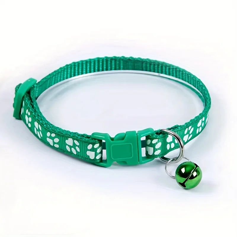 Fashion Pet Cats Collar. Colorful Pattern. Cute Bell.