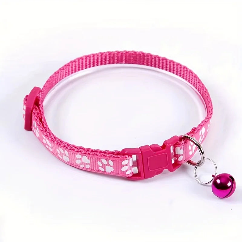 Fashion Pet Cats Collar. Colorful Pattern. Cute Bell.