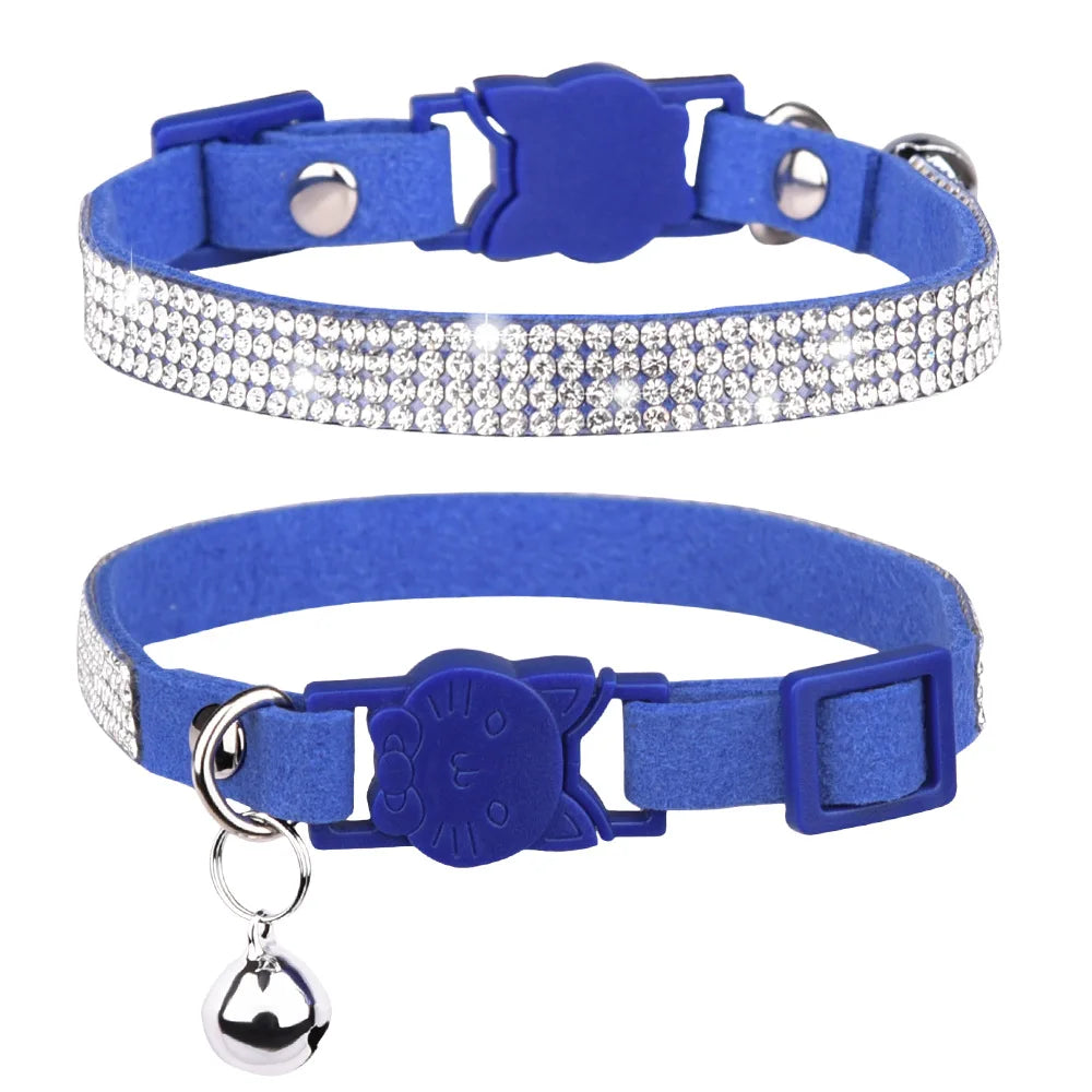 Small Cat Collar with Rhinestone and Quick Release