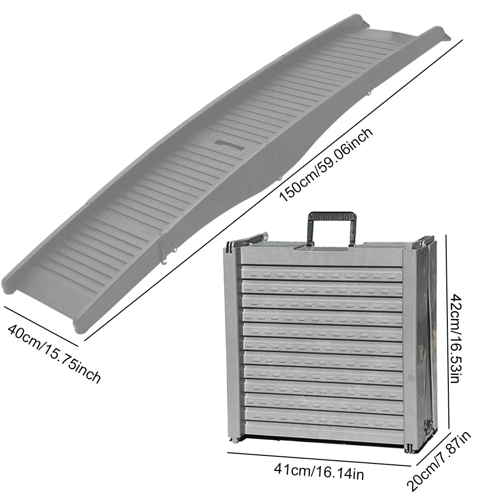 Folding Car Ramp for Dogs. Non-Slip Rug Surface.