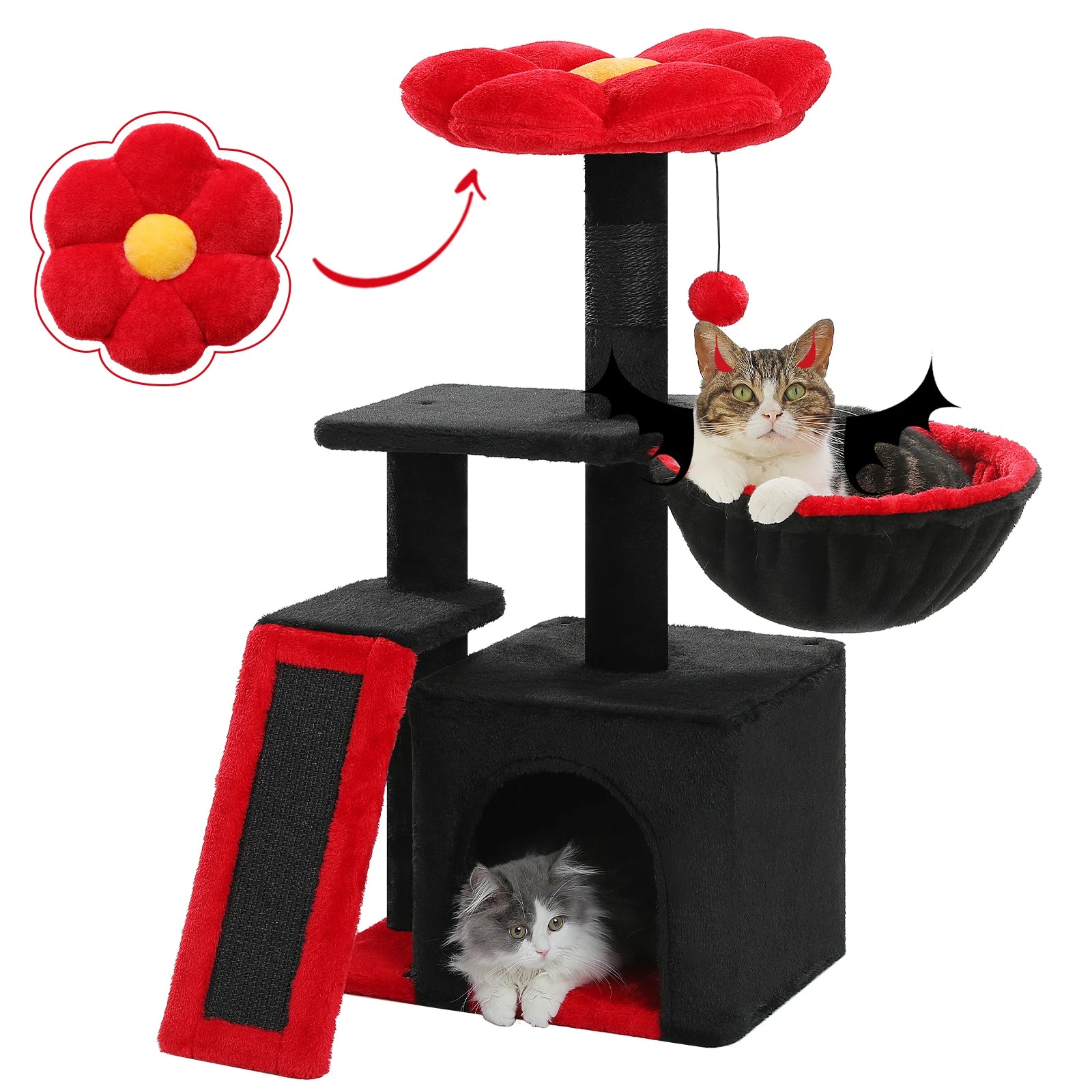Small Cat Tree Tower with Natural Sisal Scratching Post, Spacious Top Perch, Private Cat Condo. Perfect for Indoor Cats