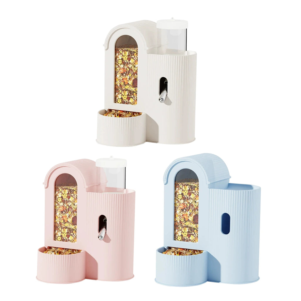 2-in-1 Automatic Food Bowl Leak-Resistant Hamster Feeder And Waterer. Automatic Food Dispenser