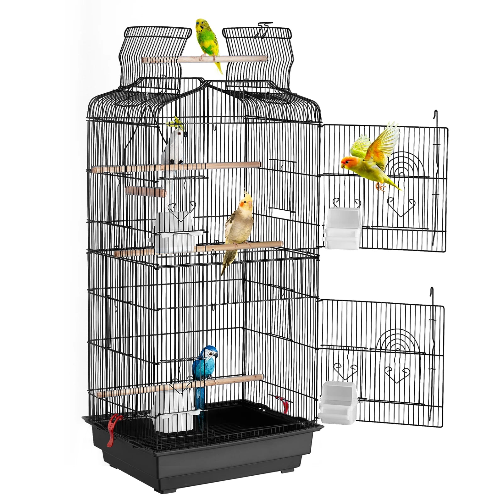 Open Top Large Bird Cage with Swing and Perch