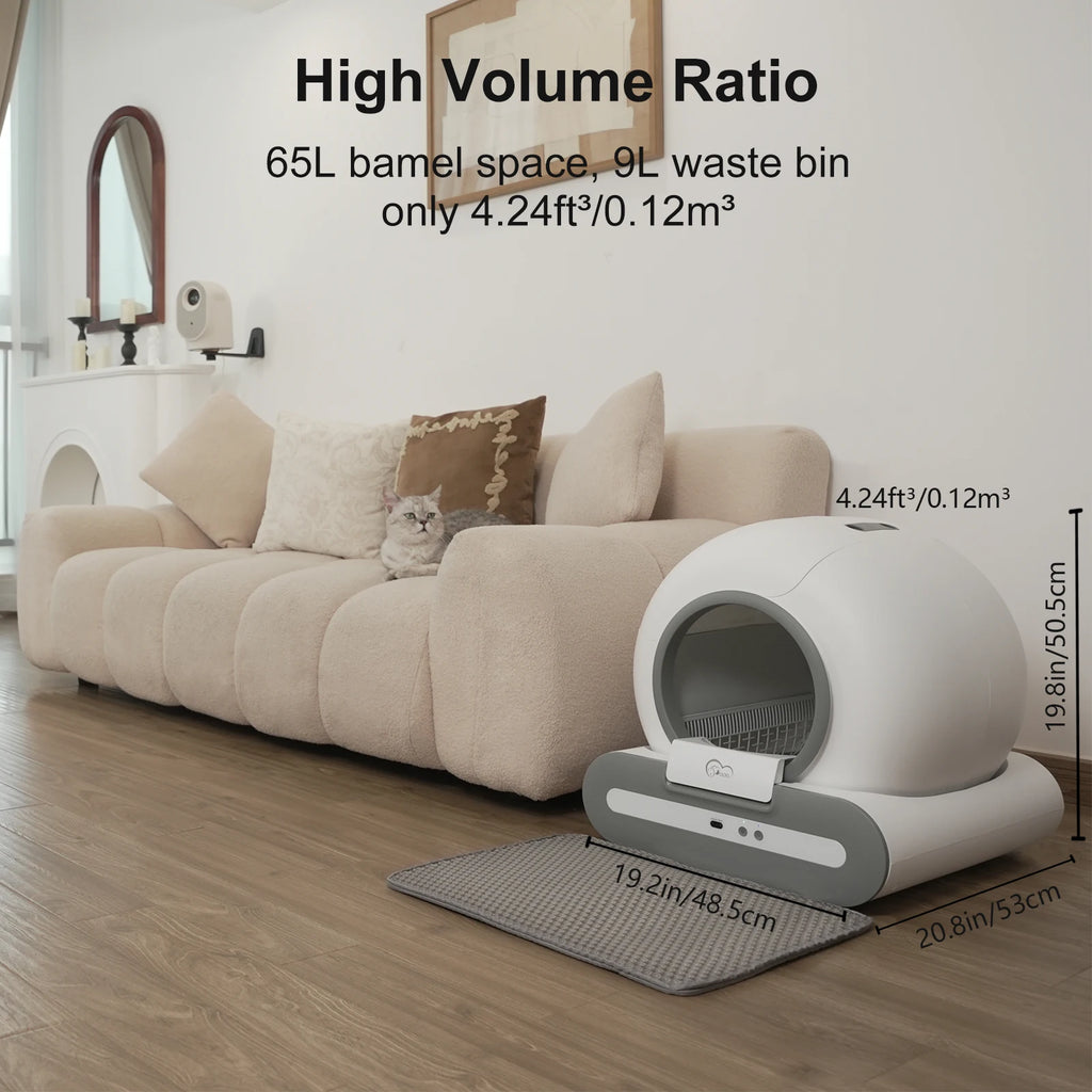65L Self-Cleaning Cat Litter Box that is App Control. ONLY Supports 2.4G WiFi