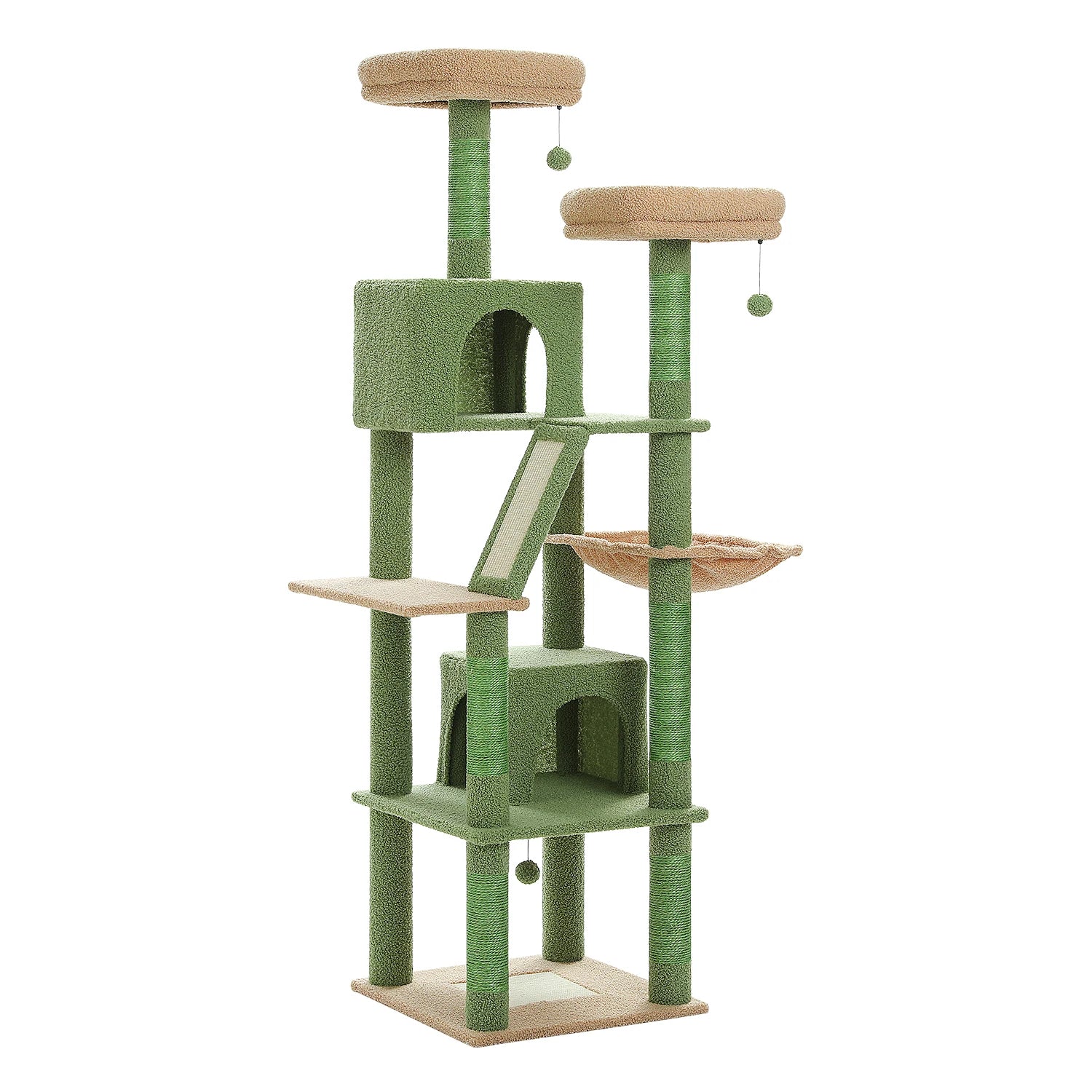 Large Tall Cat Tree for Indoor Cats. Multi-Level Plush Cat Condo with Scratching Posts, Scratching Boards, Perches and Caves