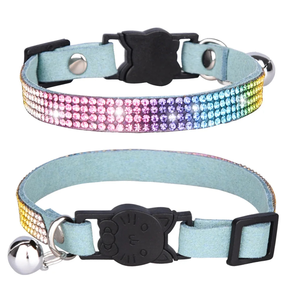 Small Cat Collar with Rhinestone and Quick Release