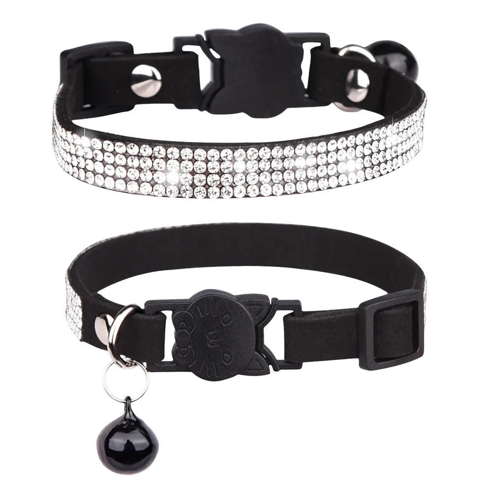 Small Cat Collar with Rhinestone and Quick Release