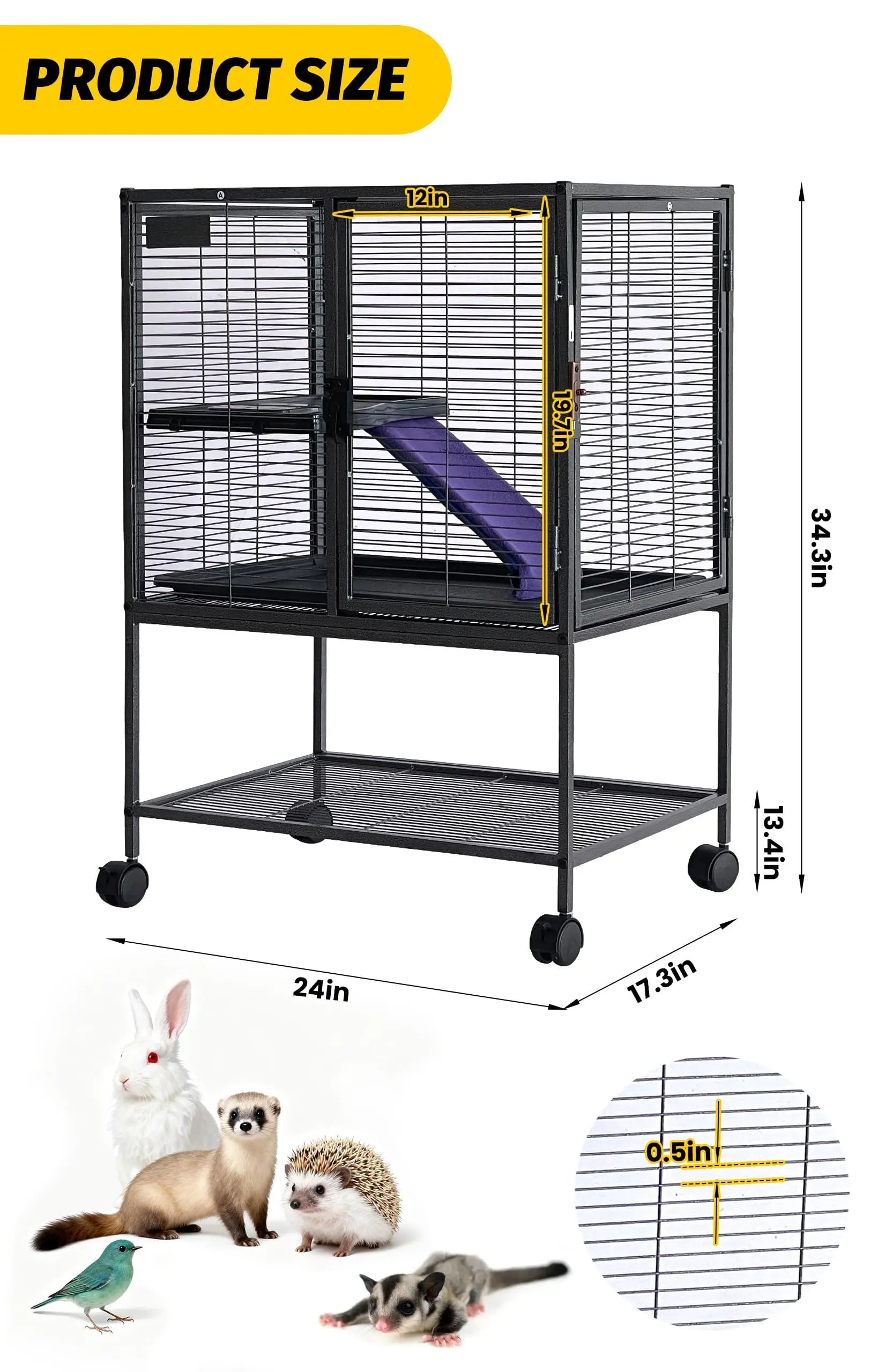 Multi-Level Metal Small Animal Cage