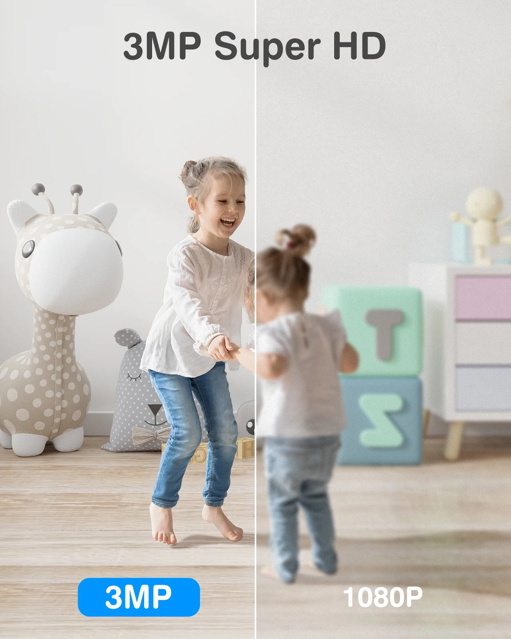 WiFi PT Home Baby/Pet Monitor Indoor Security Camera with Two-Way Audio and Motion Detection