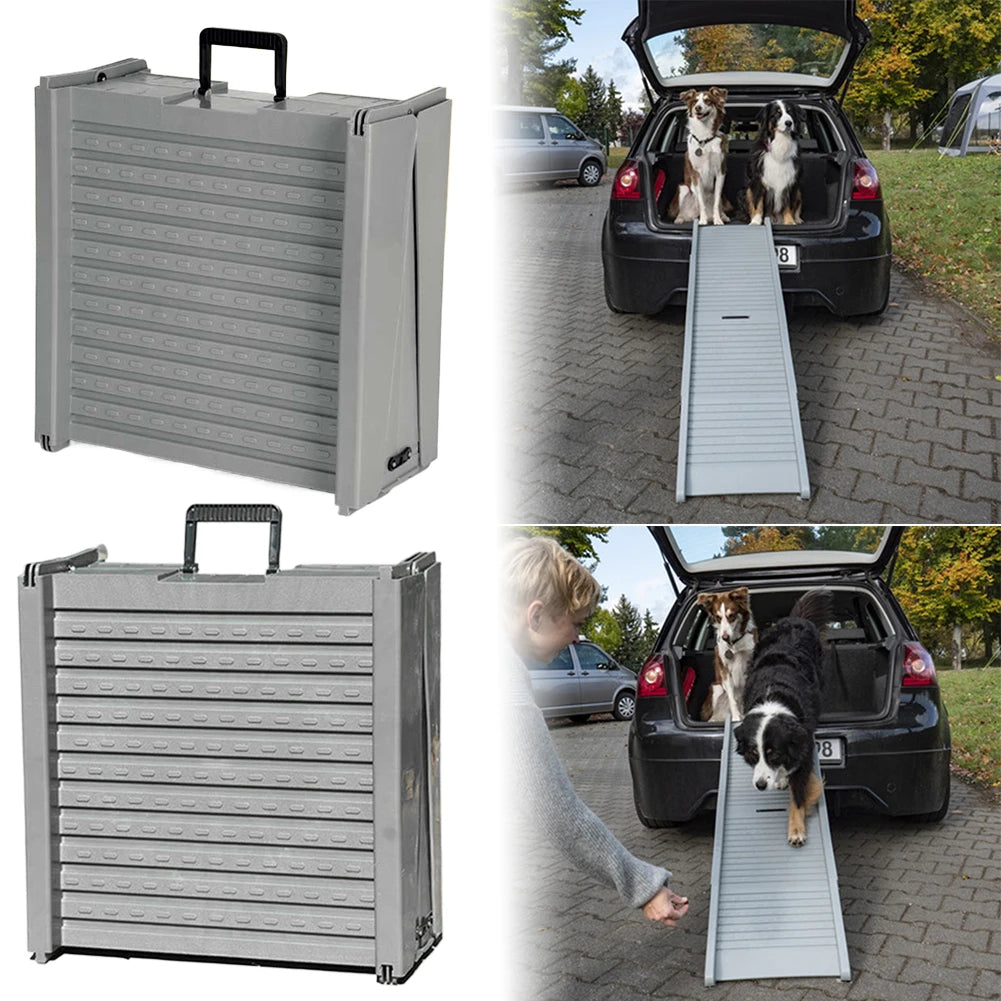 Folding Car Ramp for Dogs. Non-Slip Rug Surface.