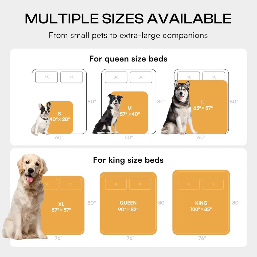 Waterproof Pet Blankets for Couch/Sofa and Bed Cover. Washable and Reversible Large Dog and Cat Blanket. Grey Bone Thick X-Large (85" x 57")