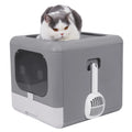 Cat Litter Box with Scoop and Tray Sifting Enclosed
