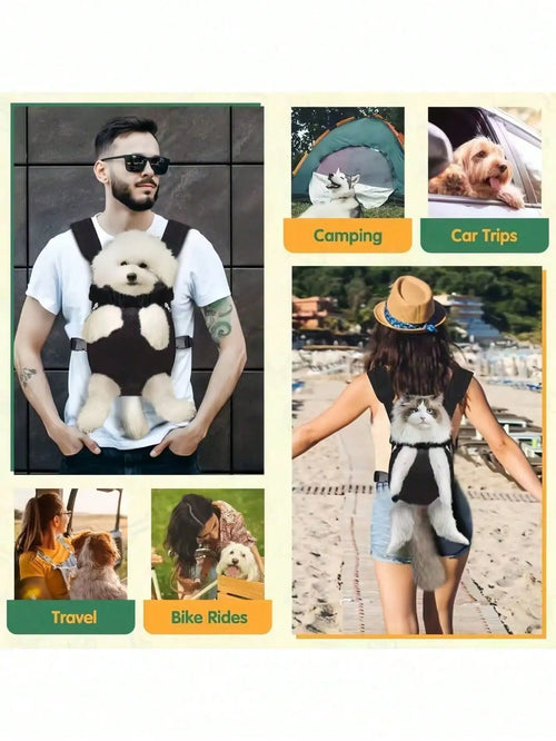 1pc Pet Chest Backpack, Breathable Outdoor Cat Dog Carrier
