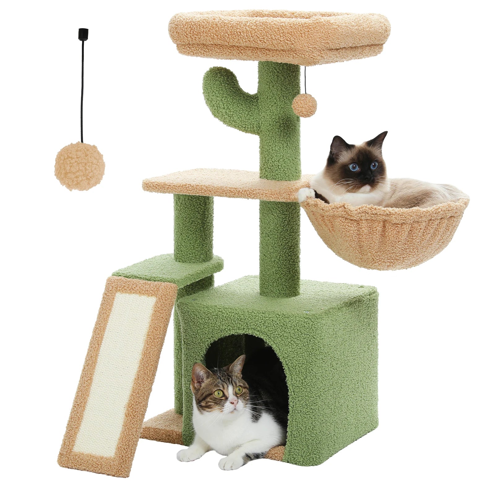 Small Cat Tree Tower with Natural Sisal Scratching Post, Spacious Top Perch, Private Cat Condo. Perfect for Indoor Cats
