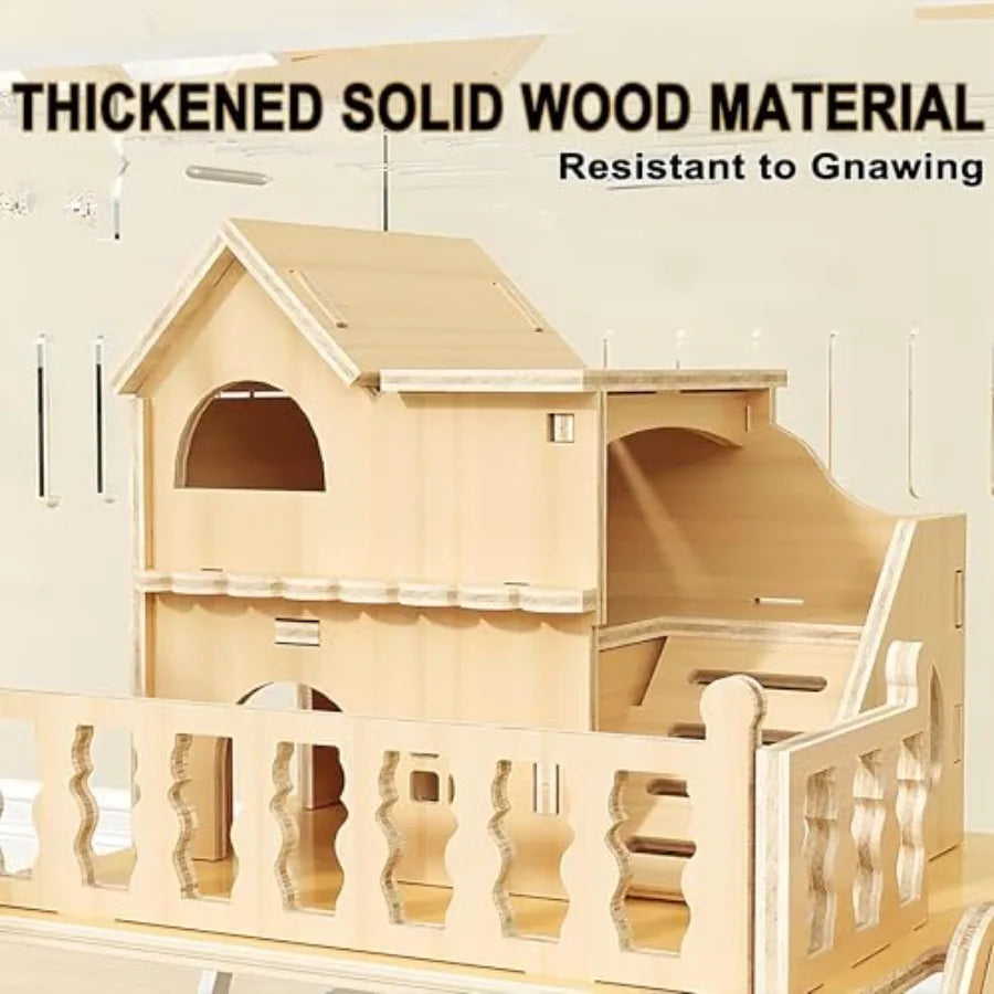 8 in 1 Acrylic Hamster Cage with All Accessories. 2Layer Hamster House with Full Transparent Viewing Top