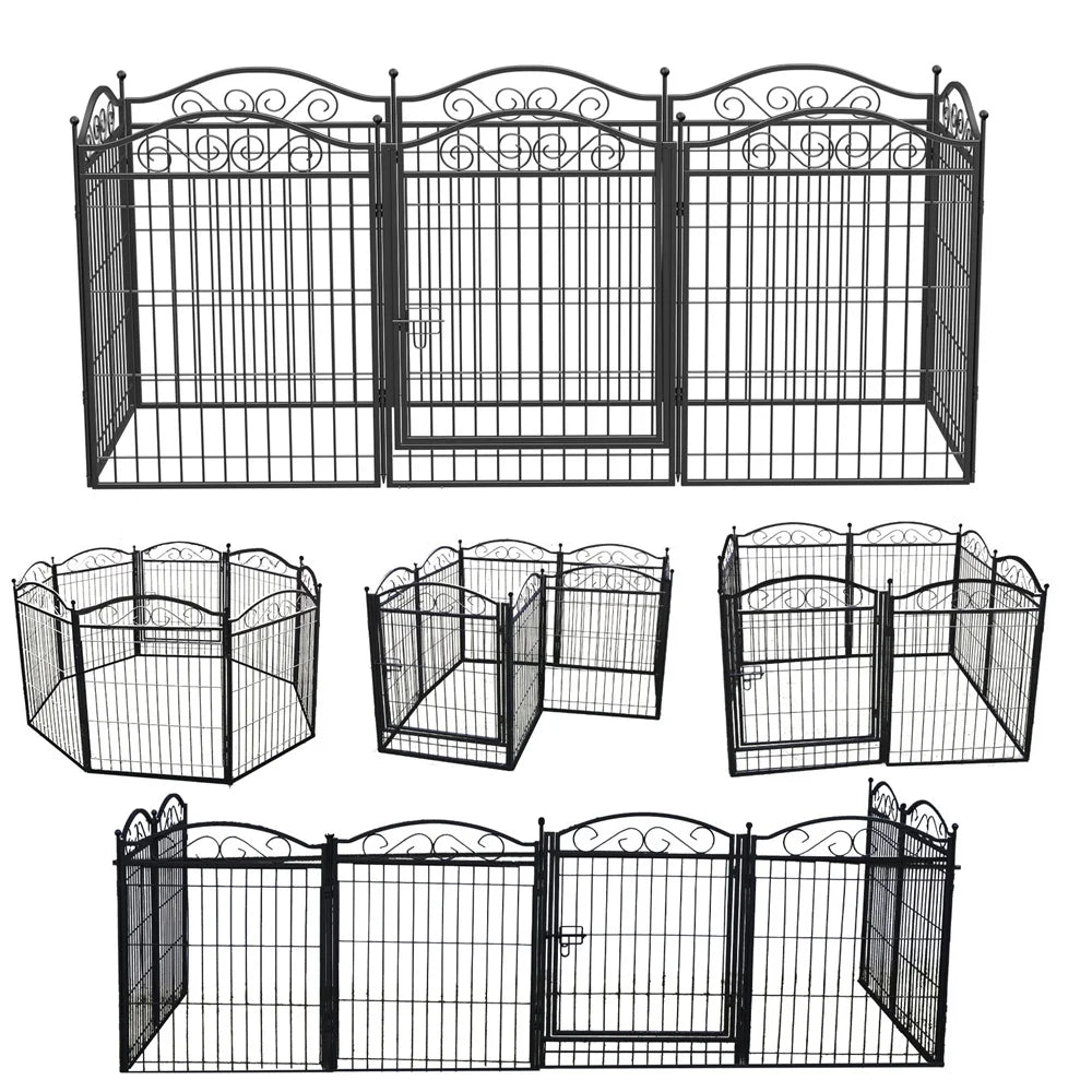 Heavy Duty Dog Playpen. 8 Panels Pet Kennel Pen