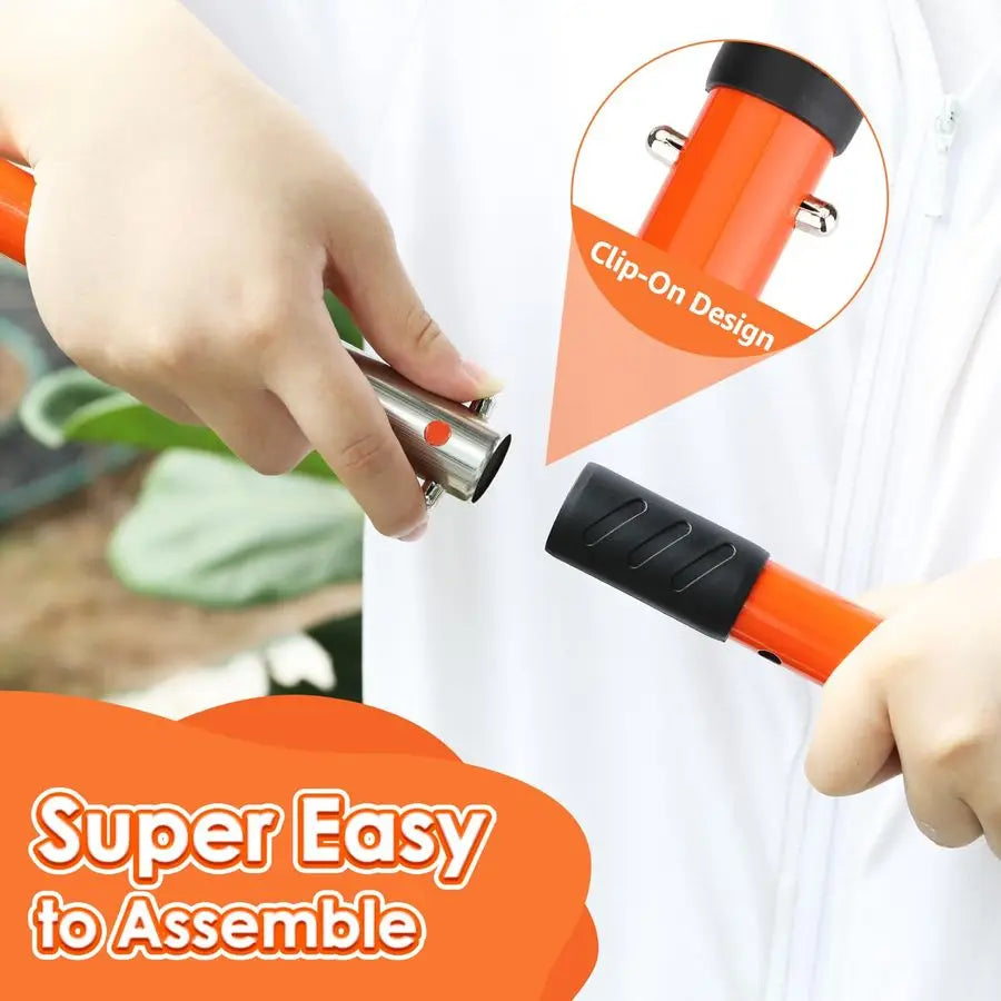 Dog Pooper Scooper with Adjustable Handle Metal Swivel Bin, Rake and Spade Kit with 20 Waste Bags