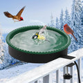 2-in-1 Heated Bird Bath with Thermostat, 100W for Outdoor Winter Use, Green