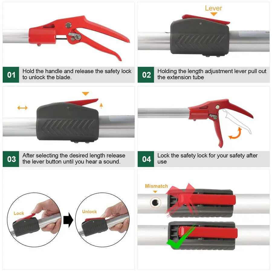 Snake Catcher Tongs, Grabber Stick, Hook Bite Kits with Telescopic Pole