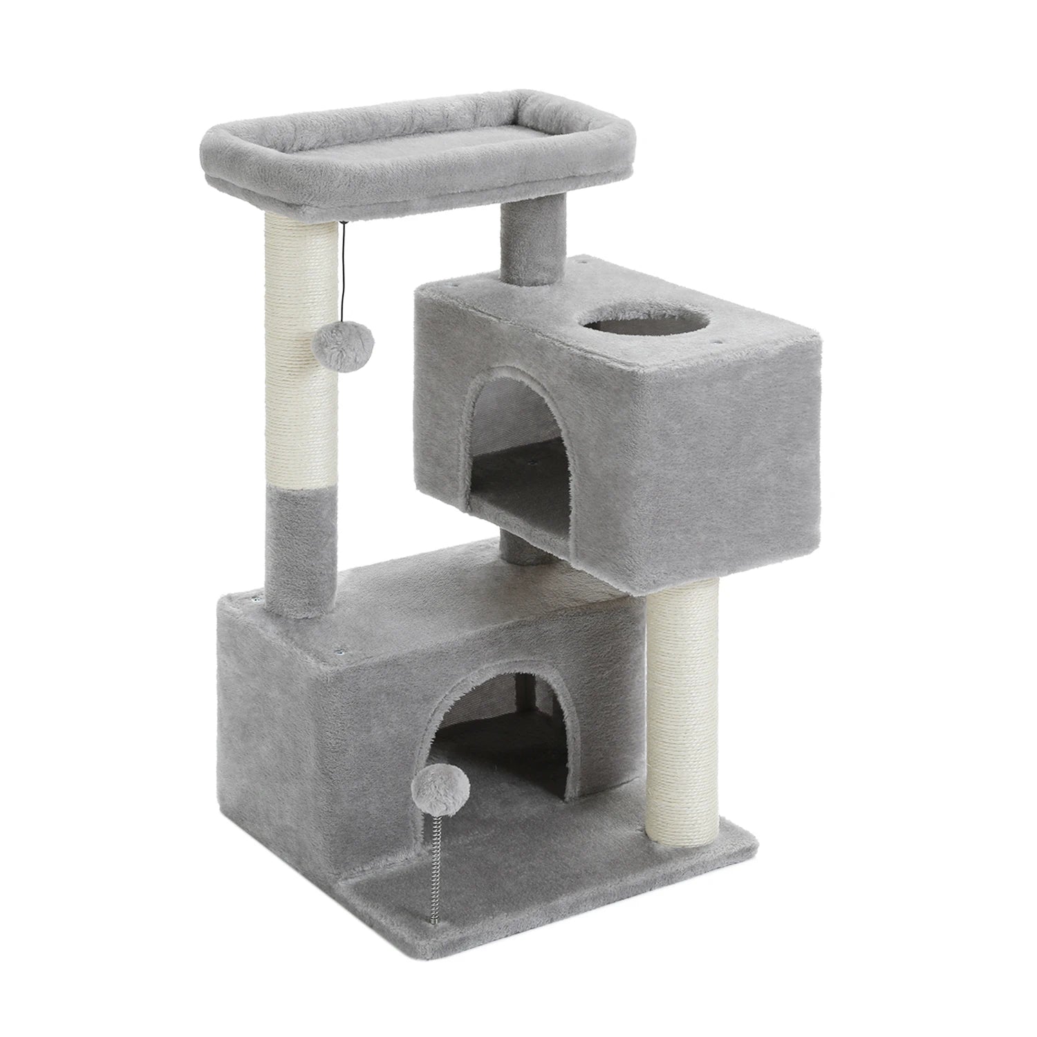 Small Cat Tree Tower with Natural Sisal Scratching Post, Spacious Top Perch, Private Cat Condo. Perfect for Indoor Cats