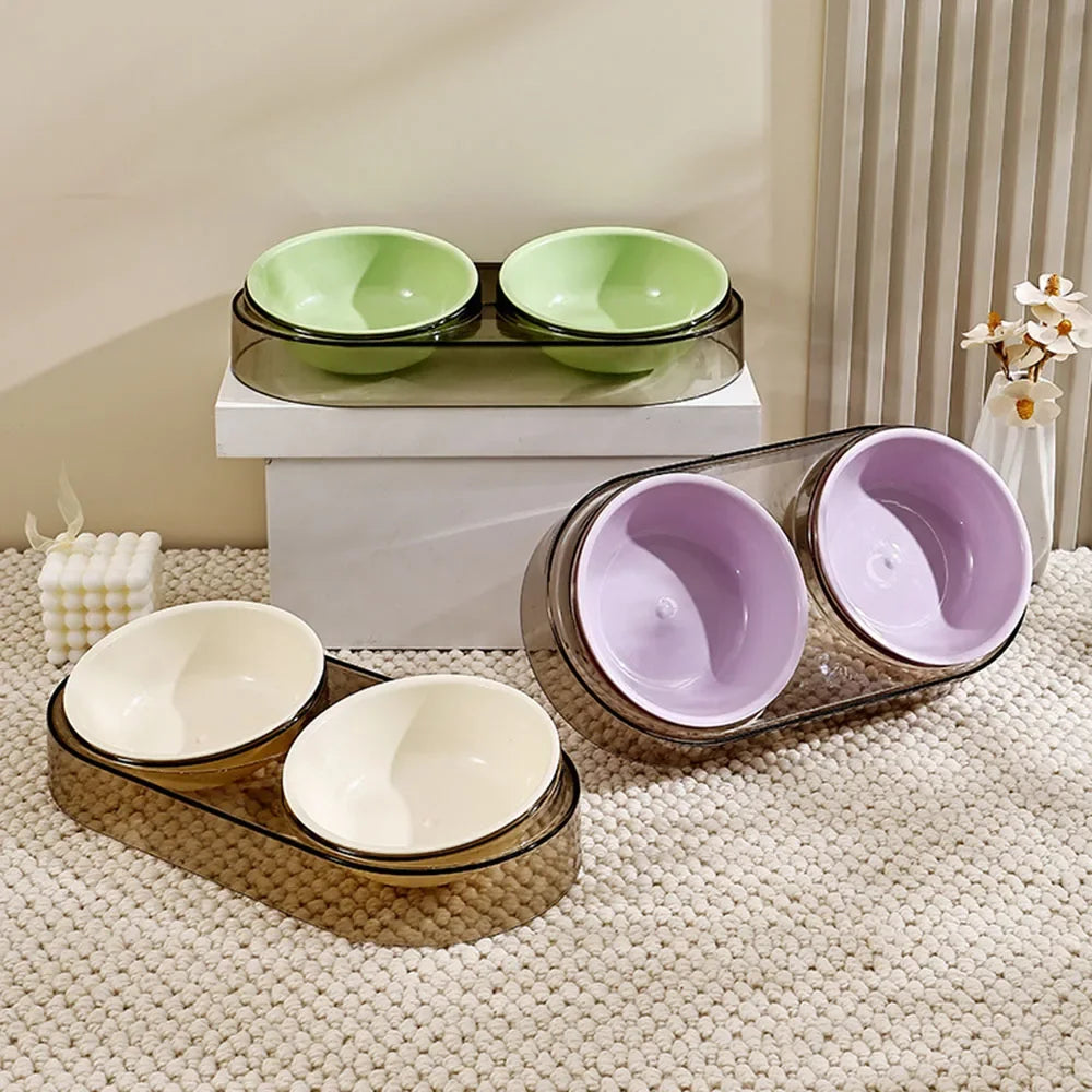 Transparent Neck Protector Luxury Cat Bowl for Feeding & Drinking