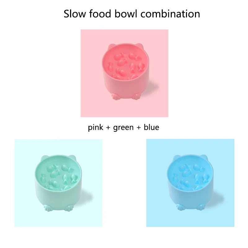 Cat slow food bowl. Anti-choking bowl and neck protection design