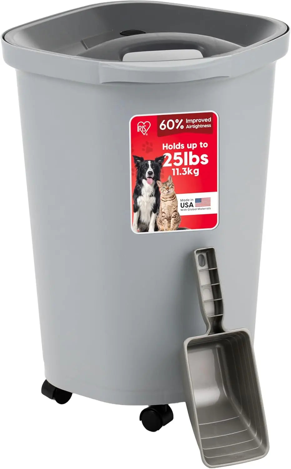 Airtight Pet Food Container. Available in different sizes, and is on Wheels