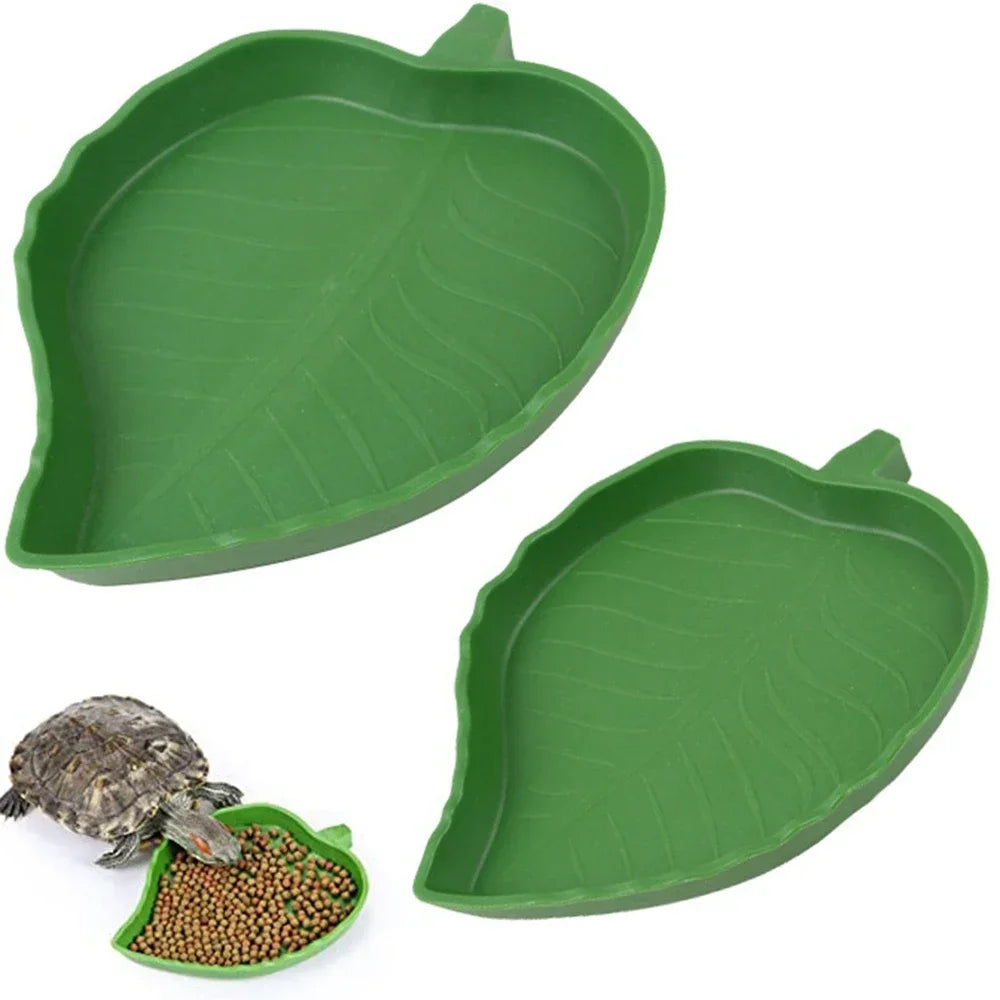 Leaf Shape Reptile Feeder or Water Bowl For Turtles, Lizards, Snakes, Tortoise, Gecko and other Reptiles