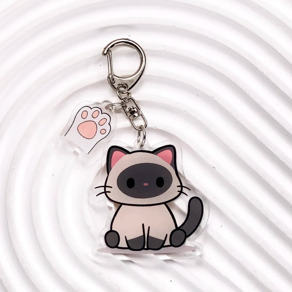 Pet Lover Cat Dog Acrylic Keychain Charms