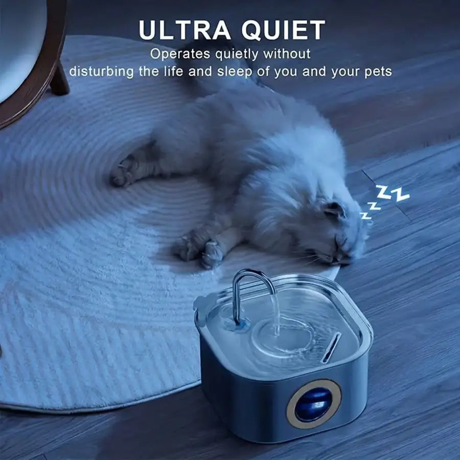 1pc 108.2oz Stainless Steel Quiet Cat or Dog Water Fountain, USB-Powered
