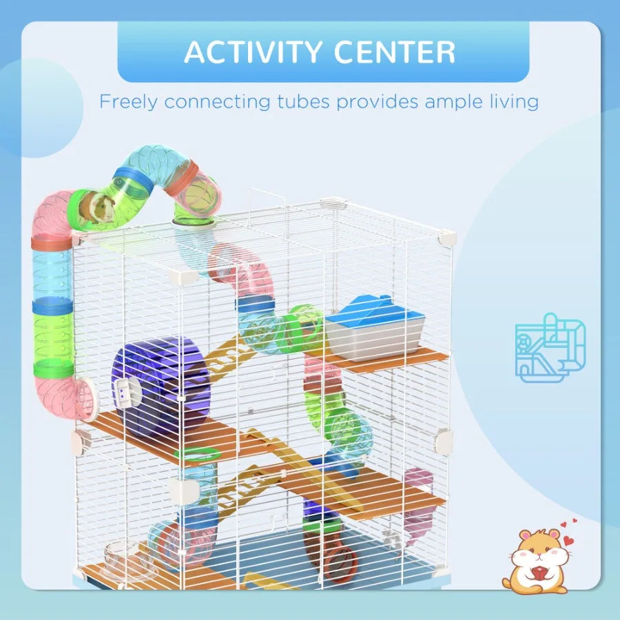 5 Tier Hamster Cage with Tubes and Tunnels